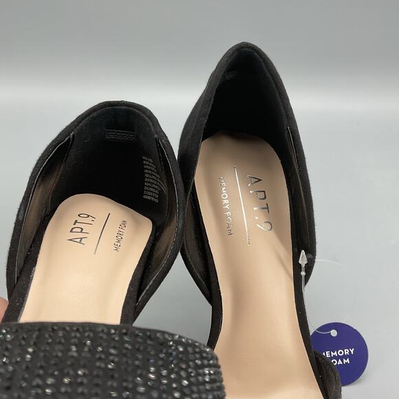 NEW Apt 9 Women’s Oslynn Studded Pointed D’Orsay Pumps Black Size 6 - Picture 6 of 10